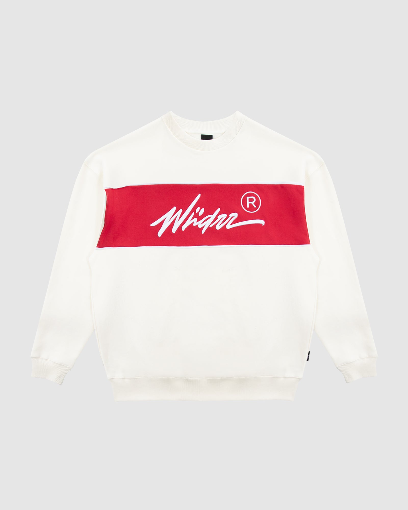 OFFEND CREW SWEAT OFF WHITE RED