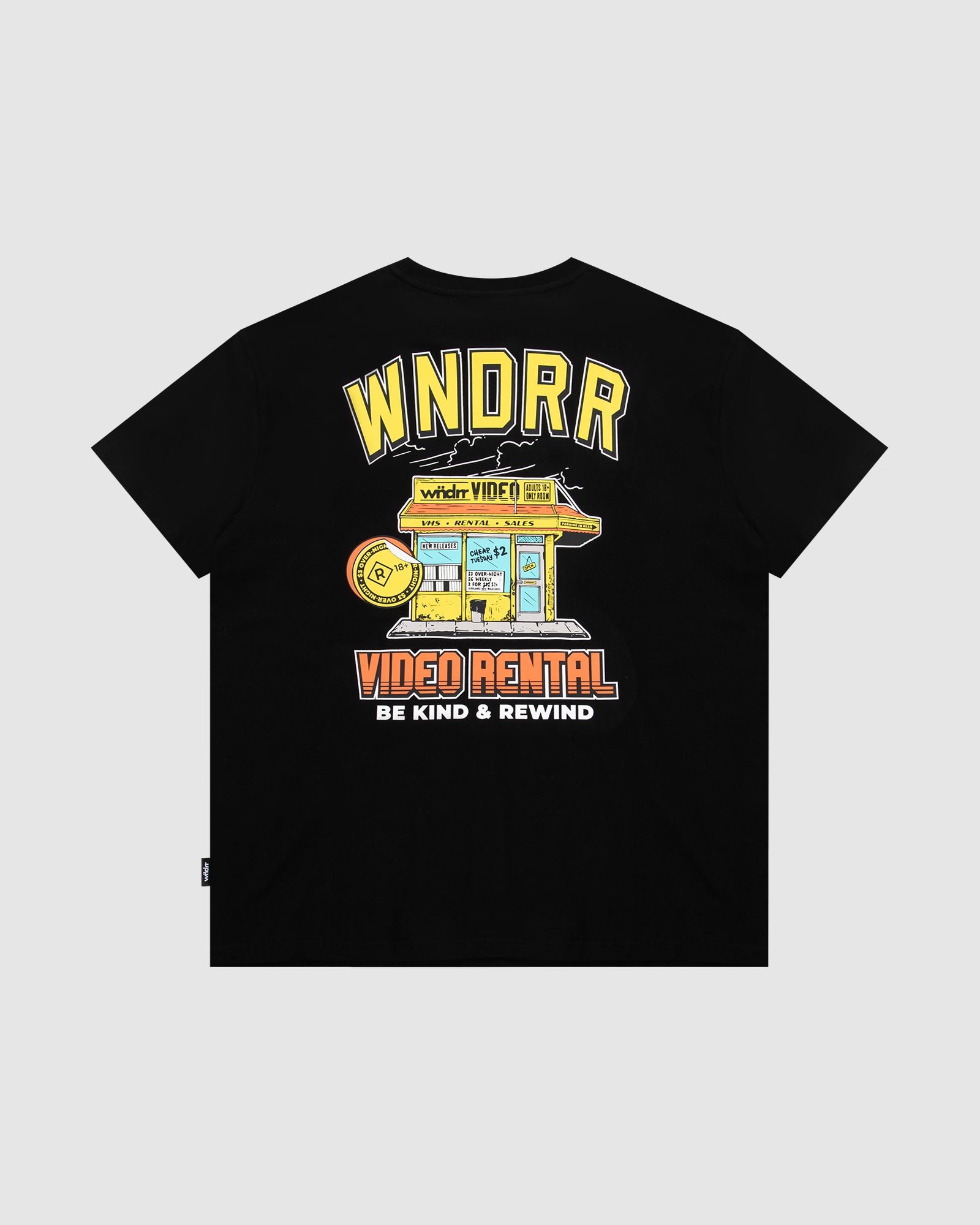 VIDEO RENTAL BOX FIT TEE - BLACK