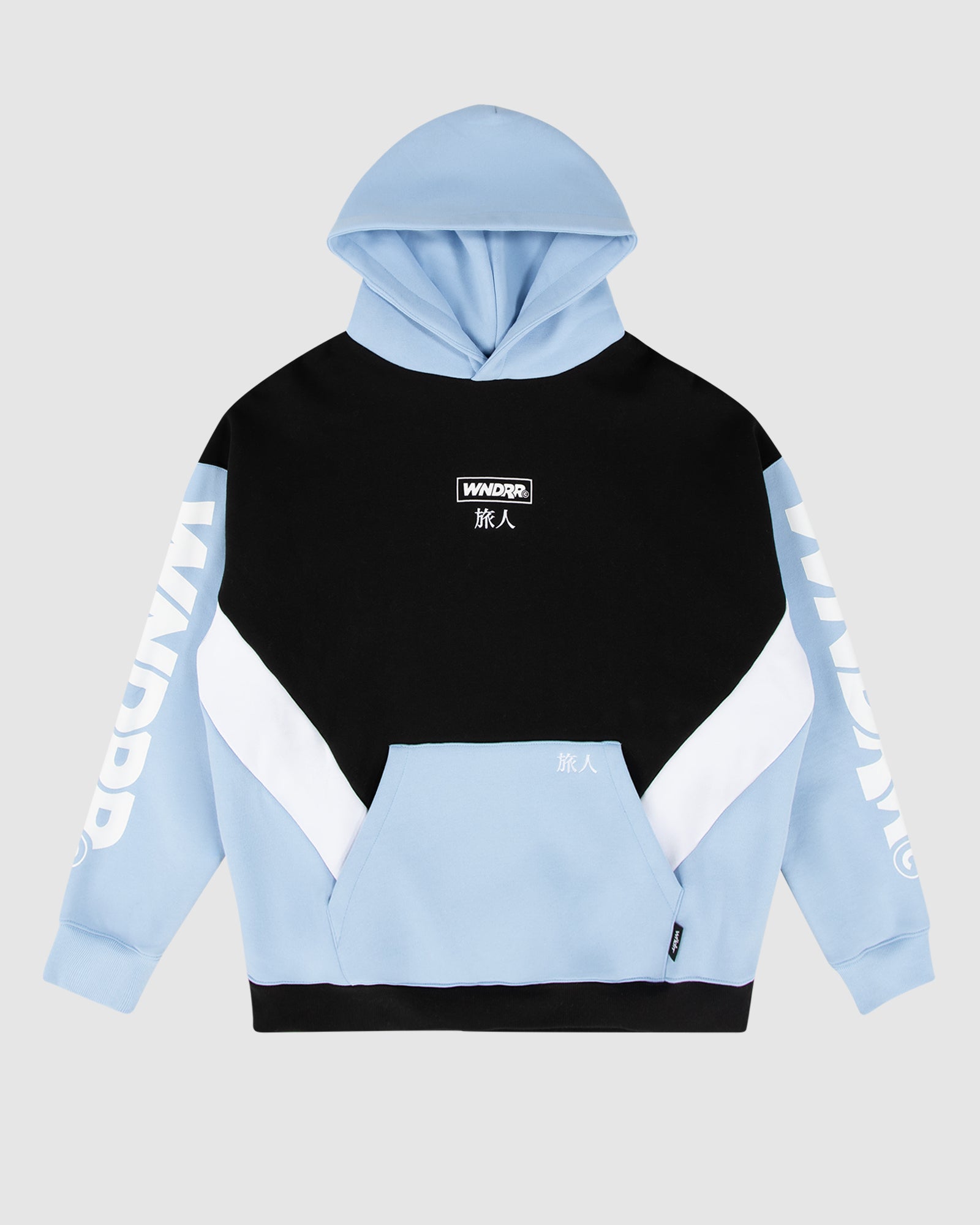 PRIVACY PANEL HOOD SWEAT - BLACK/AIR BLUE