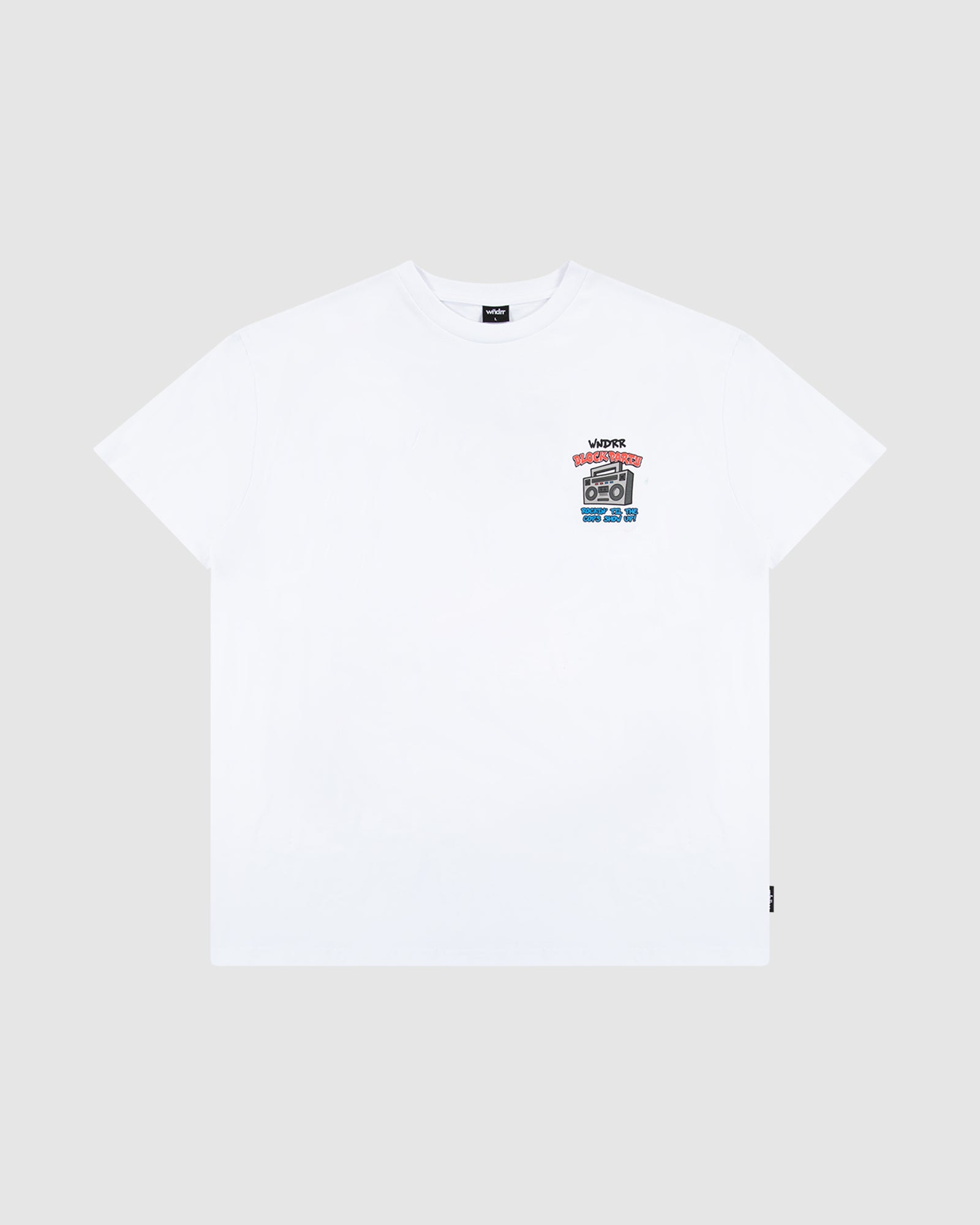 BLOCK PARTY BOX FIT TEE - WHITE