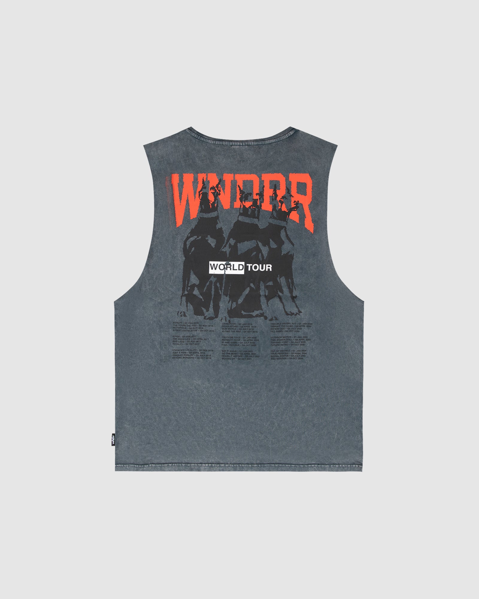 WORLD TOUR MUSCLE TOP - WASHED GREY