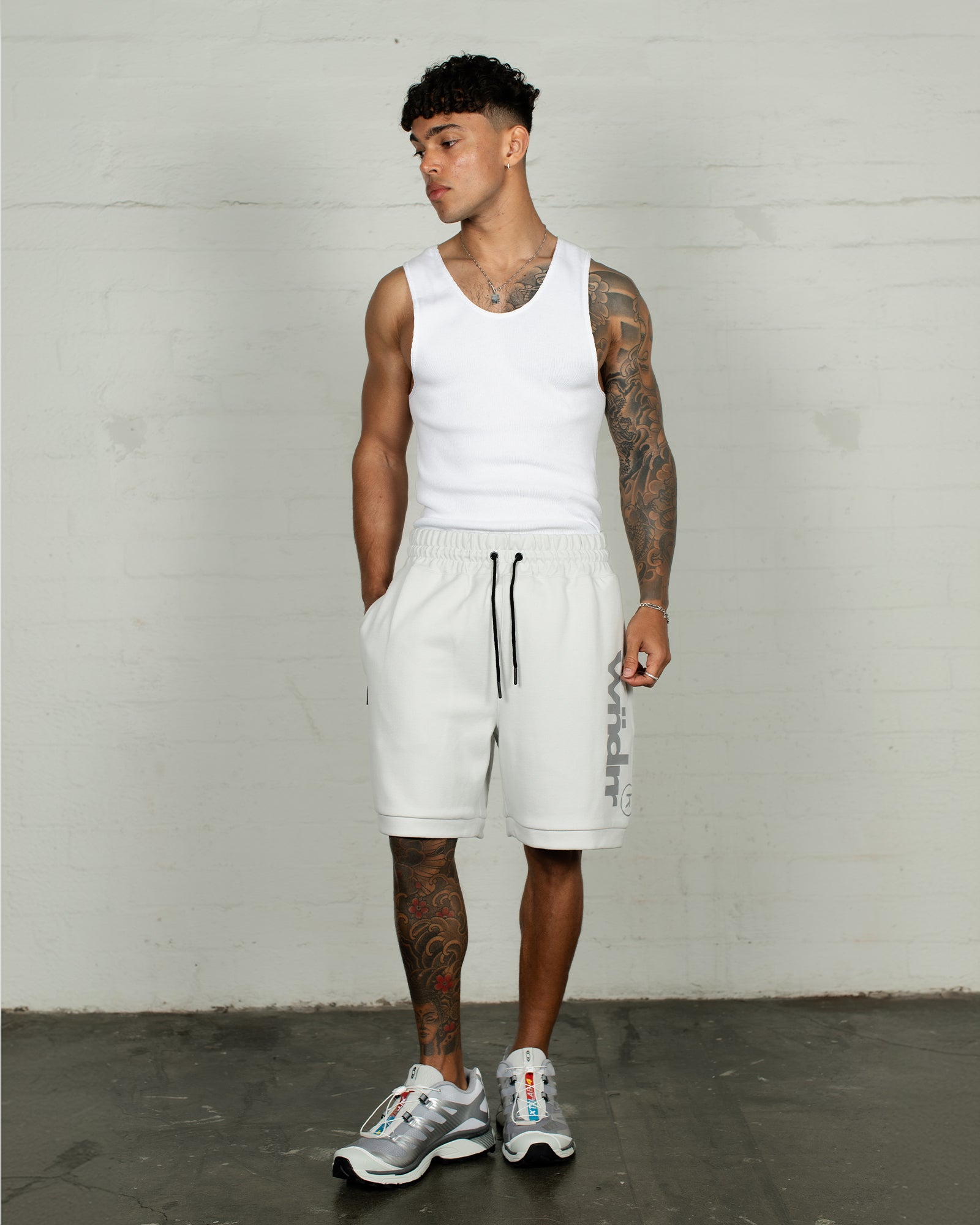 OFFCUT TECH TRACKSHORT - OYSTER