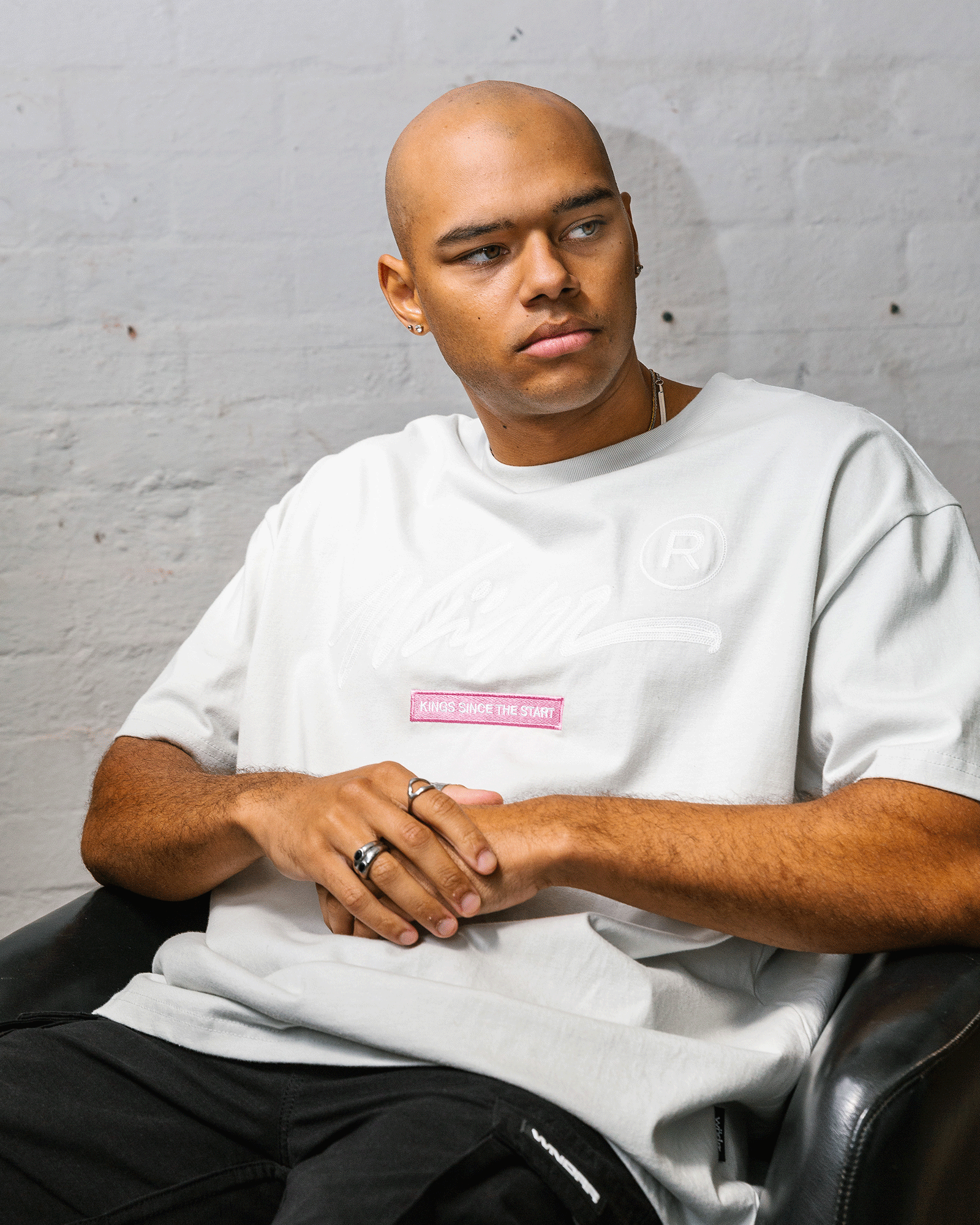 CHAIN BOX FIT TEE - OYSTER