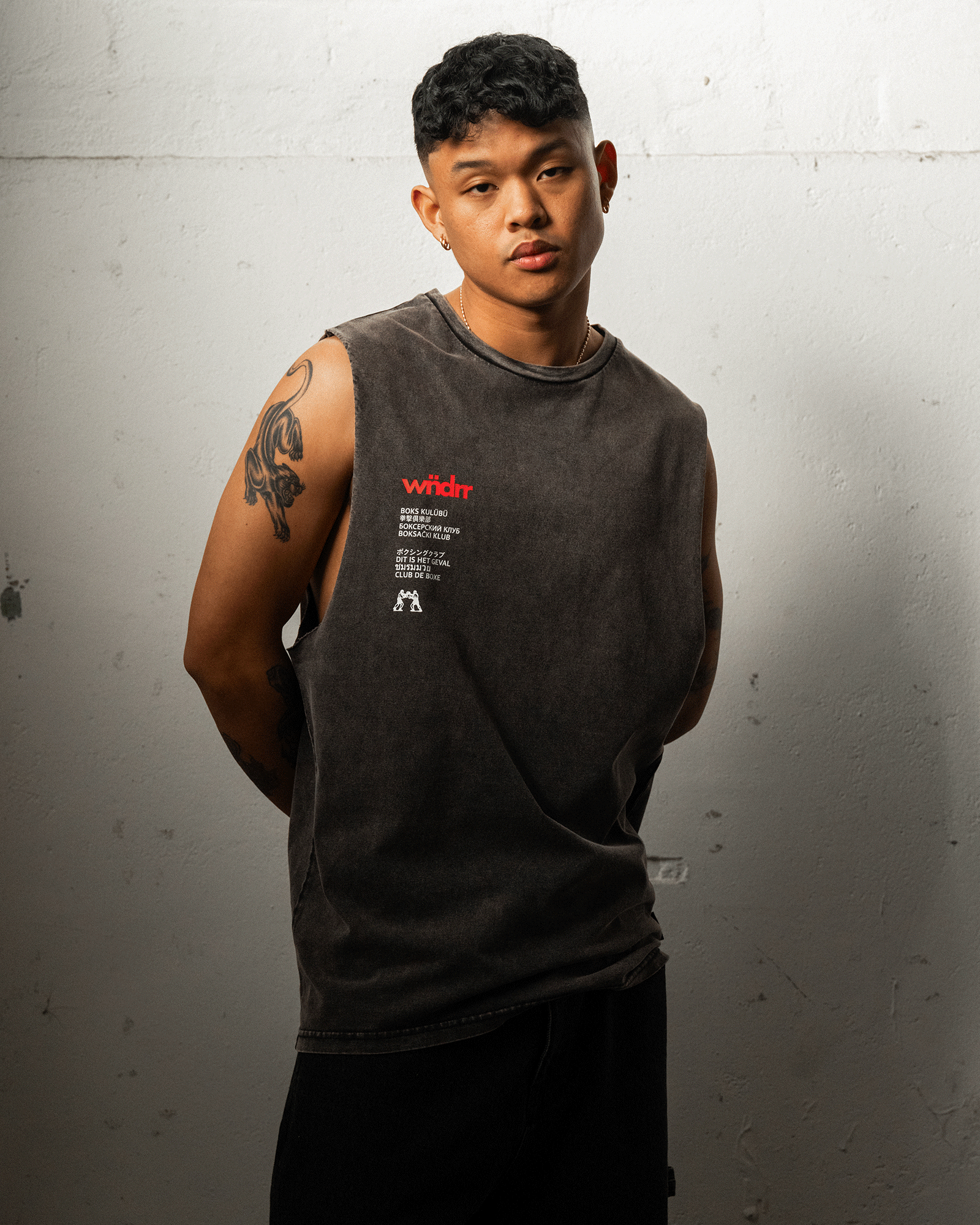 CLUB DE BOXE MUSCLE TOP - WASHED BLACK