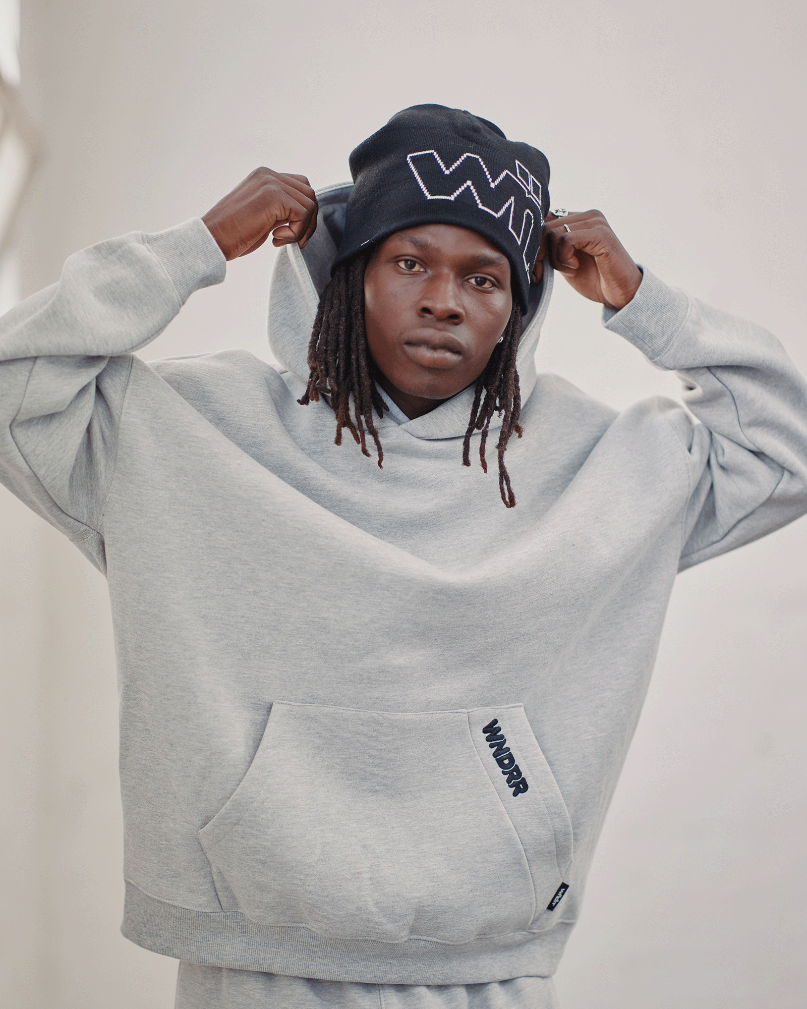 HALO HOOD SWEAT - GREY MARLE