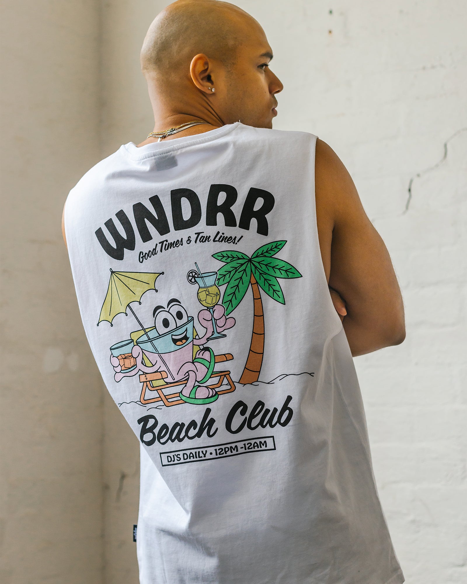 BEACH CLUB MUSCLE TOP - WHITE