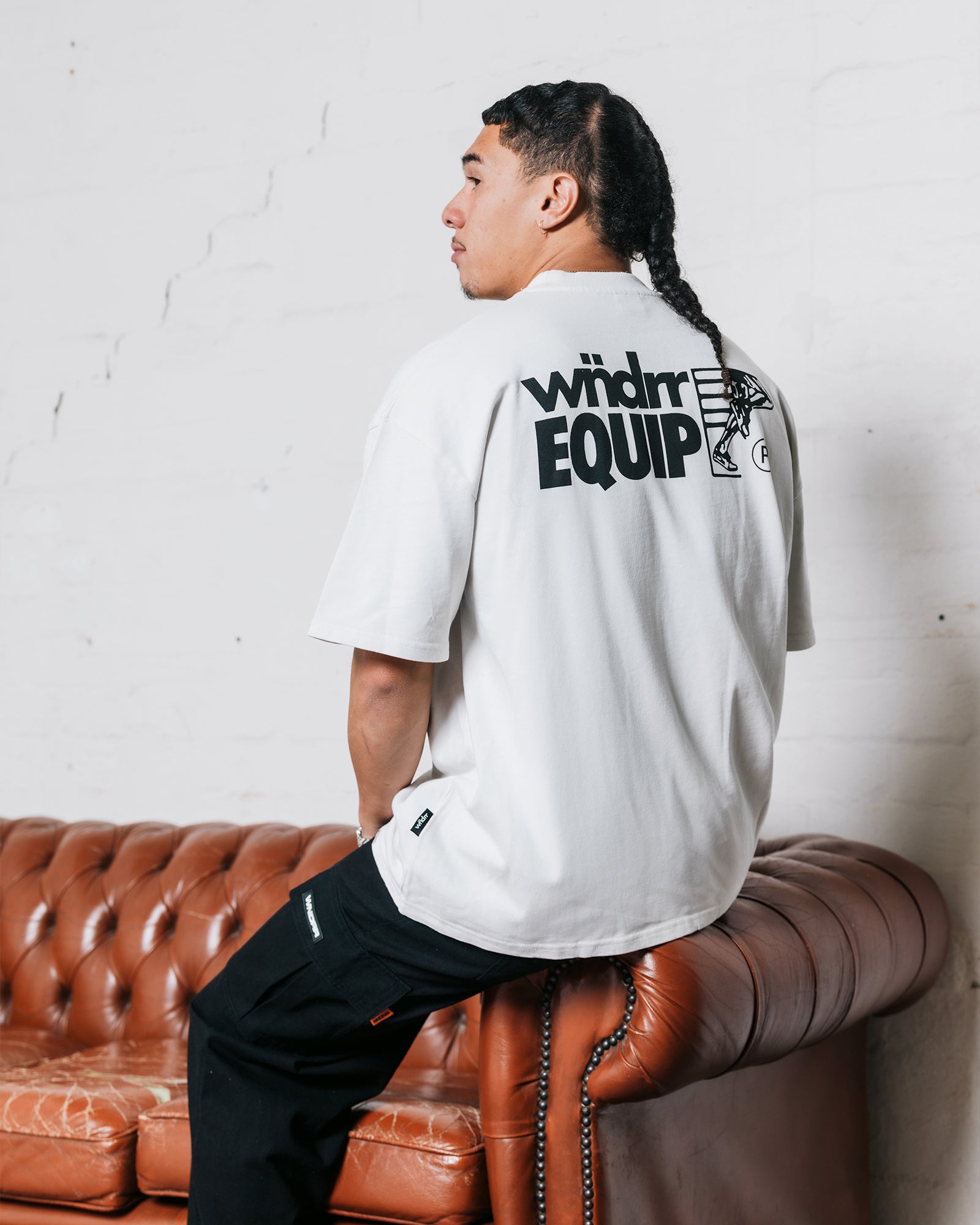 EQUIP HEAVY WEIGHT TEE - WASHED WHITE
