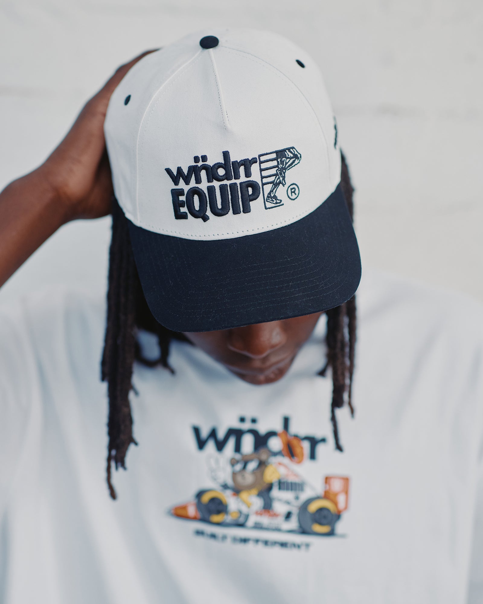 EQUIP HIGH RISE CAP - WHITE/BLACK