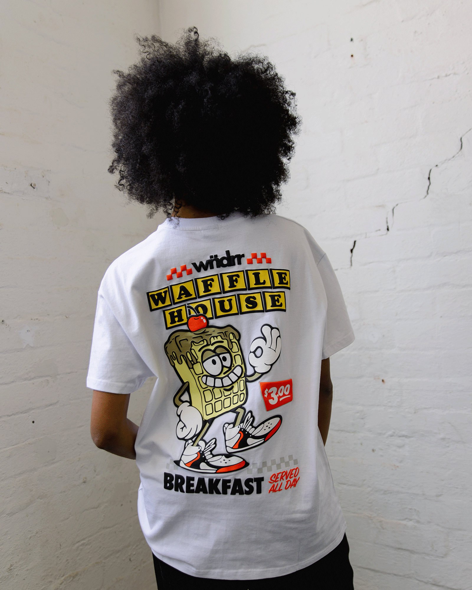 WAFFLE HOUSE BOX FIT TEE - WHITE